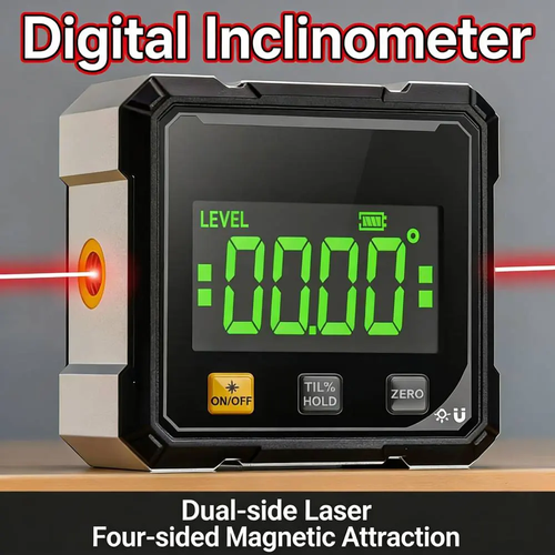 Equipped with electronic laser level and inclinometer
