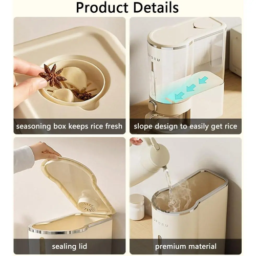 Insect proof airtight rice container with measuring cup  can store 10 catties