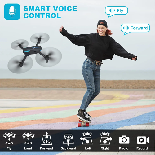 Foldable drone equipped with 1080P HD camera and dual batteries 30-minute battery life