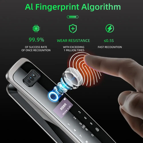 WIFI APP Smart Life APP Smart Lock 3D Face Recognition Fingerprint Password Smart Door Lock With Camera