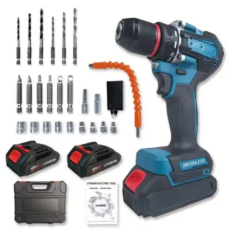 Portable Cordless Impact Drill Electric Screwdriver Set Multifunction Brushless Hand Drill Kits