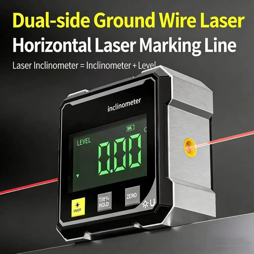Equipped with electronic laser level and inclinometer
