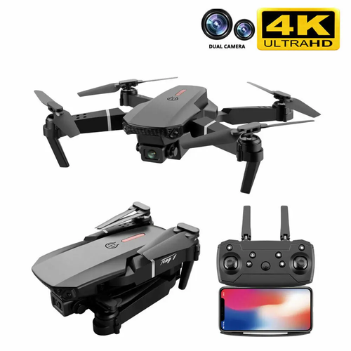Foldable drone, 4K dual cameras, WiFi, FPV, 15-minute flight time, 100-meter transmission distance, 1800mAh battery, 2.4GHz 4-channel.