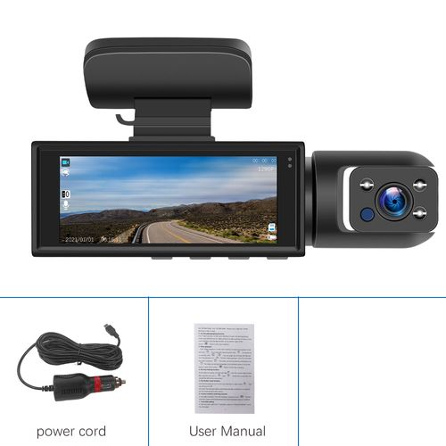High-definition front and rear dual-lens car dashcam