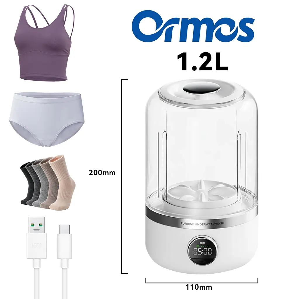 Portable rechargeable mini washing machine 25 washes per charge.