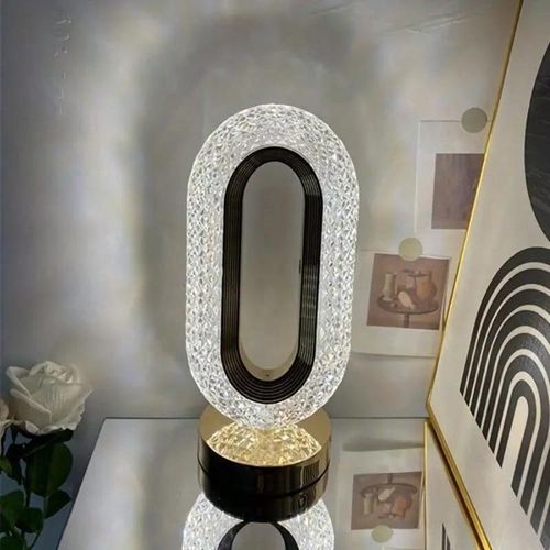 Portable artificial crystal table lamp