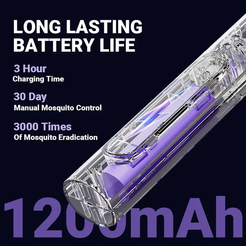 Mosquito swatter with rechargeable battery, three-layer safety net, powerful mosquito swatter