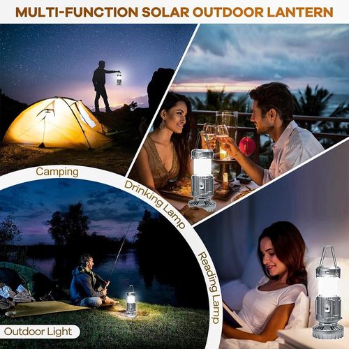 Camping lantern with fan, solar-powered camping fan.
