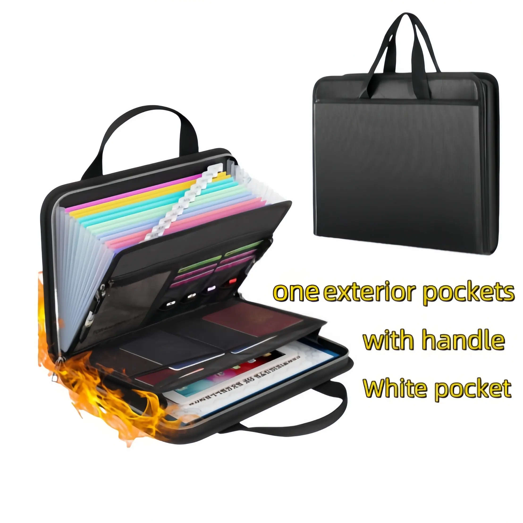 Fireproof document storage bag