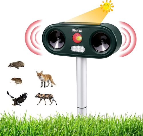 Outdoor Solar Ultrasonic Animal Repeller Dogs Cats Skunks Deer Raccoons