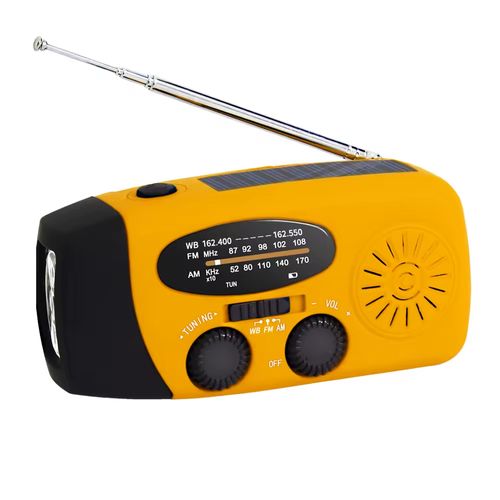 Outdoor multi-functional waterproof solar-powered radio
