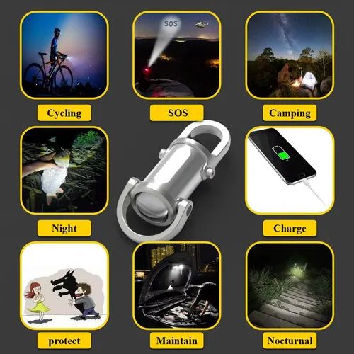 Multifunctional Mini Keychain Light Outdoor Portable Power Bank