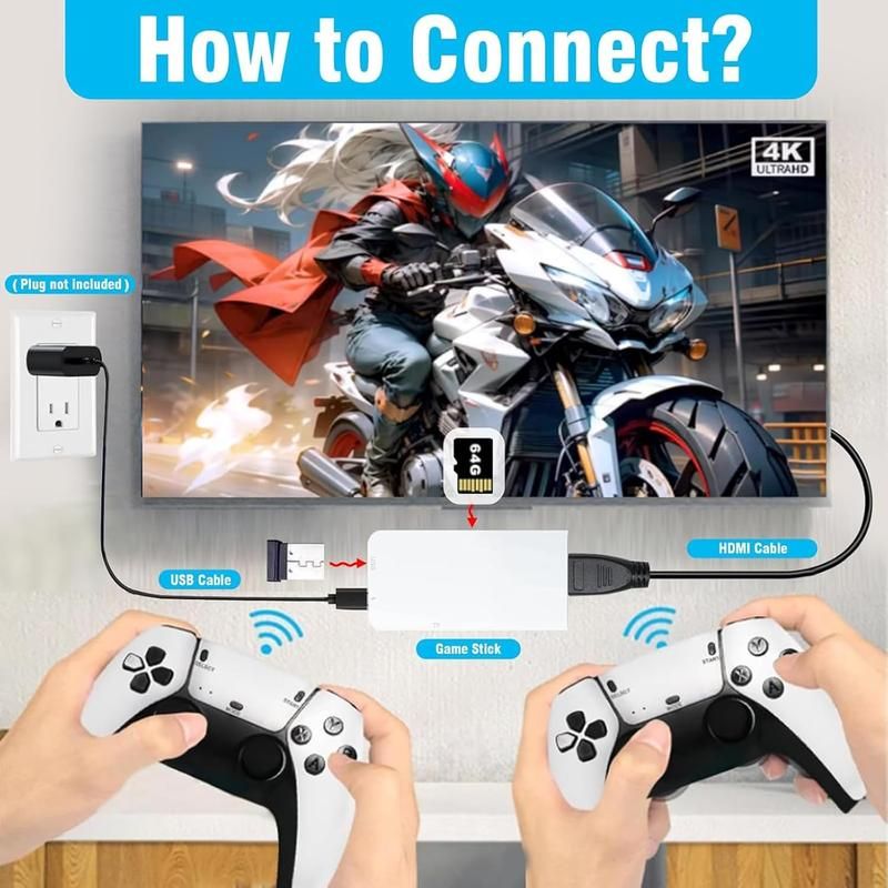 Newly Upgraded Game Controller with Over 20,000 Games-M15 Tv Handheld Console, wireless Game Controller, Hd Output, Portable Retro Gaming For Two Players Christmas Gifts
