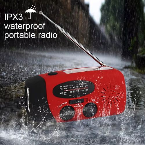 Outdoor multi-functional waterproof solar-powered radio
