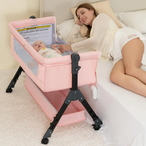 Baby cradle with storage basket and mosquito net