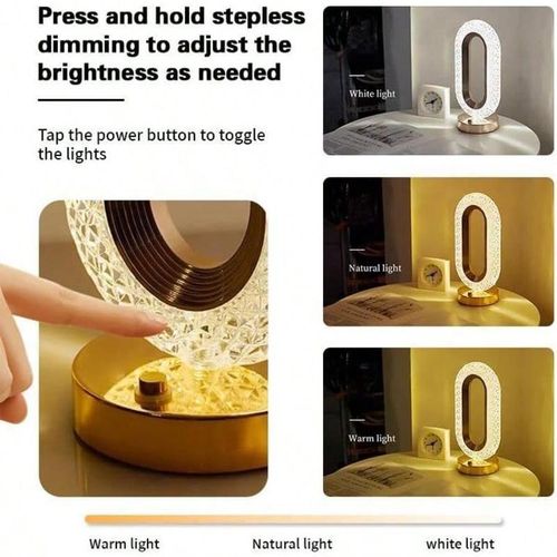 Portable artificial crystal table lamp