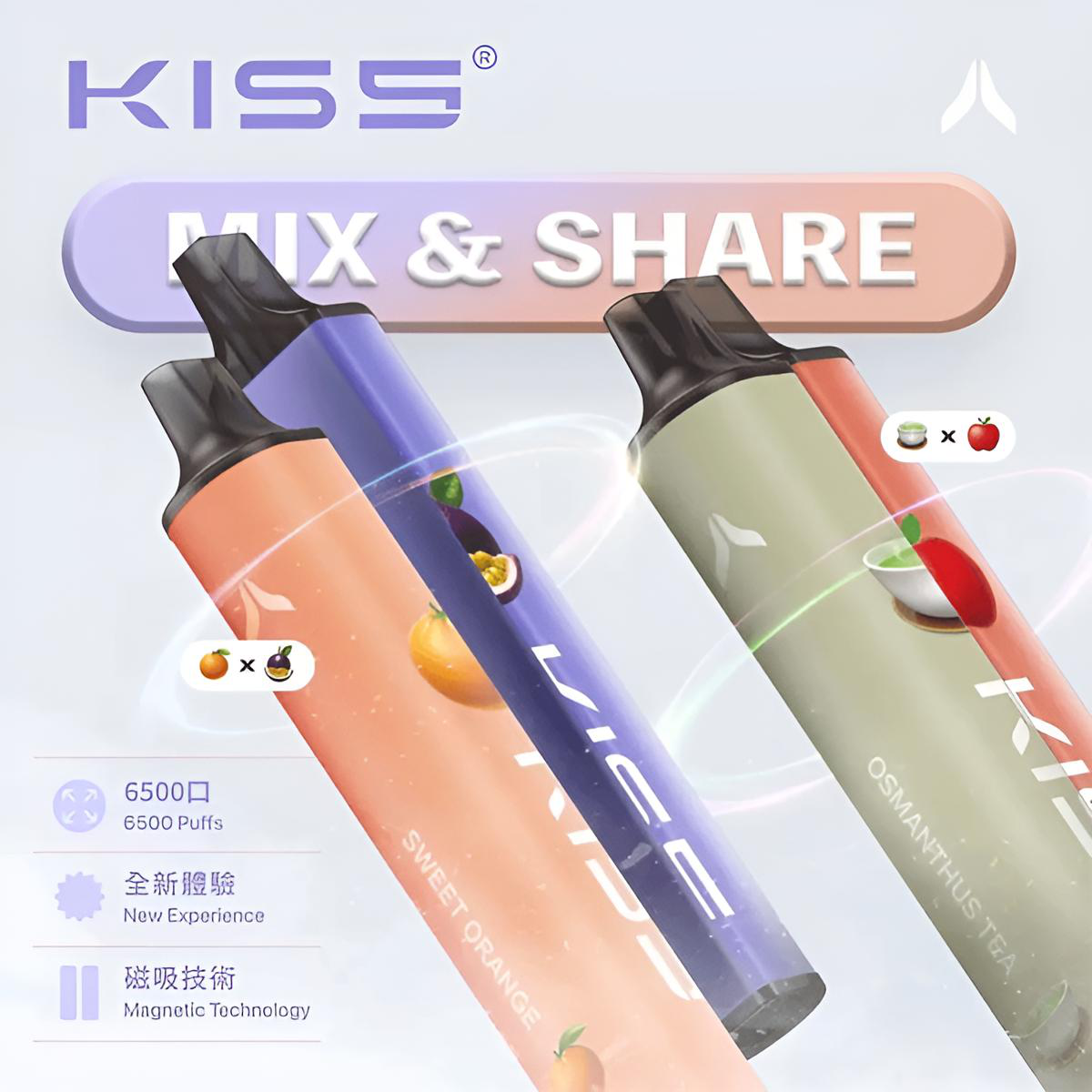 Kis5 6500 Puffs 鎧斯5號一次性電子煙 K65 MIX&SHARE