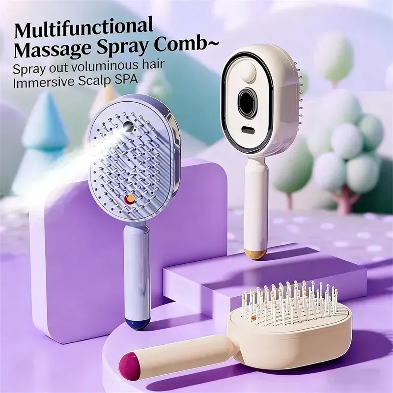 3 in 1 electric spray air cushion scalp massage comb