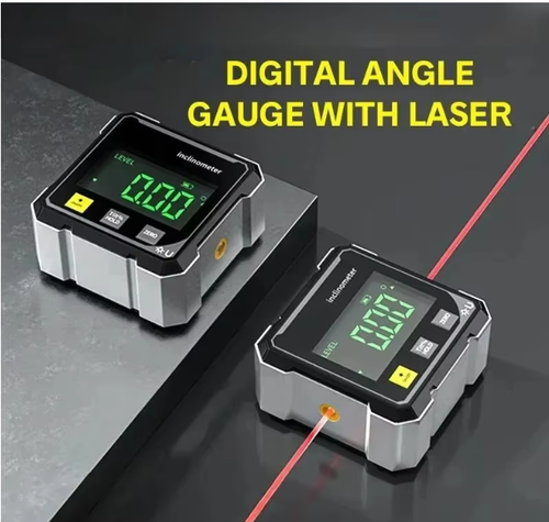 A new digital inclinometer with strong magnetic field on both sides and laser levels angle measurement slope on both sides.