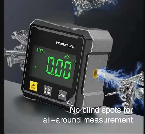 A new digital inclinometer with strong magnetic field on both sides and laser levels angle measurement slope on both sides.