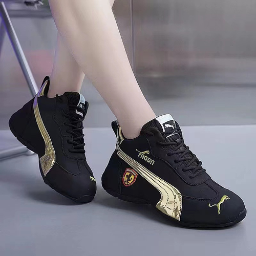 Men's Soft Leather Breathable Dad Shoes Fashionable Versatile Thick Bottom Sports Casual Shoes Grid Pattern