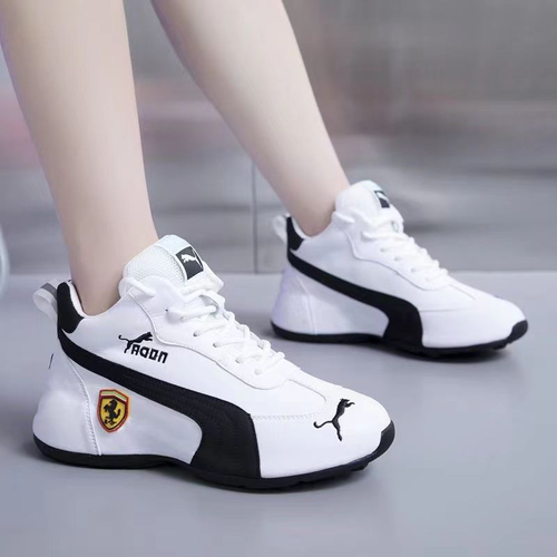 Men's Soft Leather Breathable Dad Shoes Fashionable Versatile Thick Bottom Sports Casual Shoes Grid Pattern