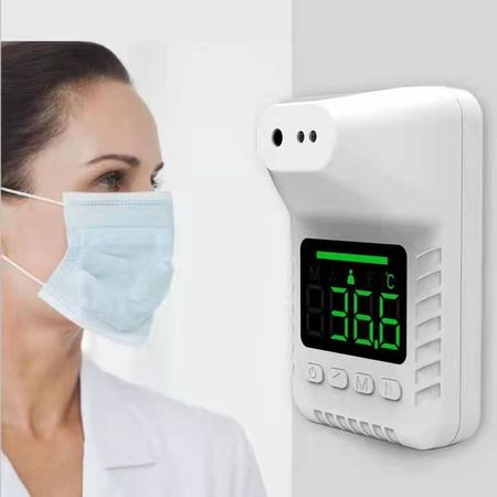 Wall mounted infrared forehead temperature gun with automatic induction and non-contact infrared induction thermometer voice broadcast