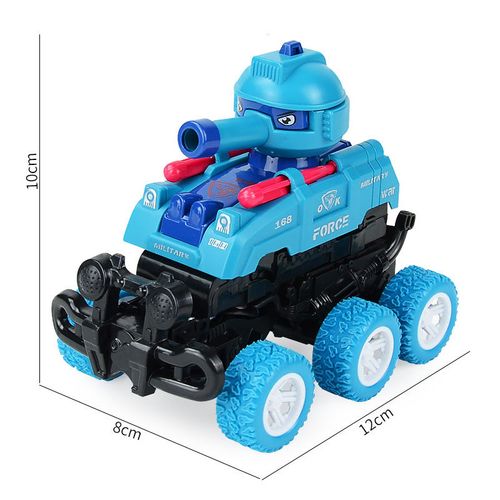 Children's boy small collision deformable collision six-wheel inertia single toy car children's toy tank