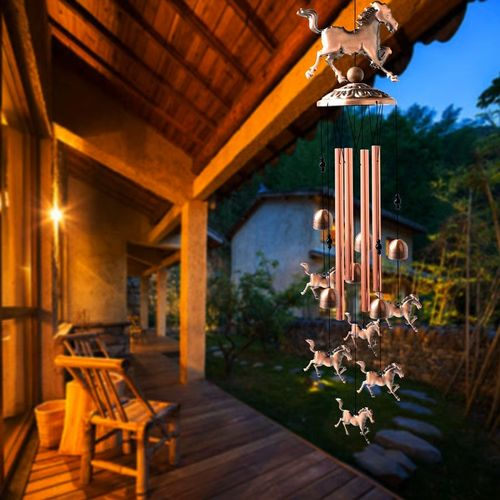 Pure hand-made Copper Horse wind chimes