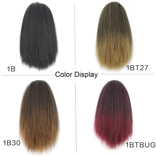 African knotted straight rope ponytail wig, synthetic extended black women's high temperature fiber clip-in ponytail