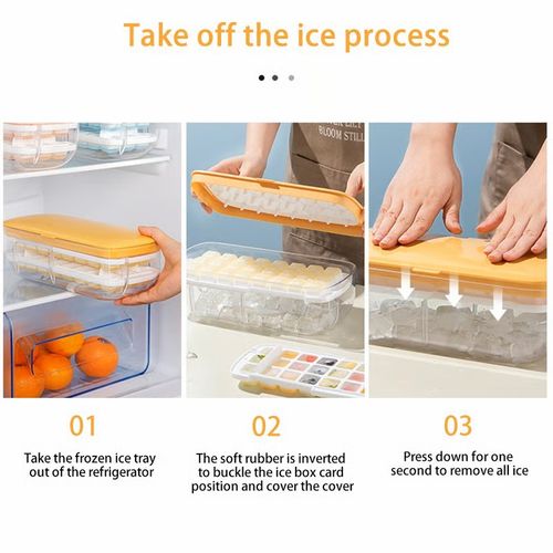 Press type Ice Cube Maker(Cover+Press the plate+Outer box+ ice shovel+Ice tray*1)