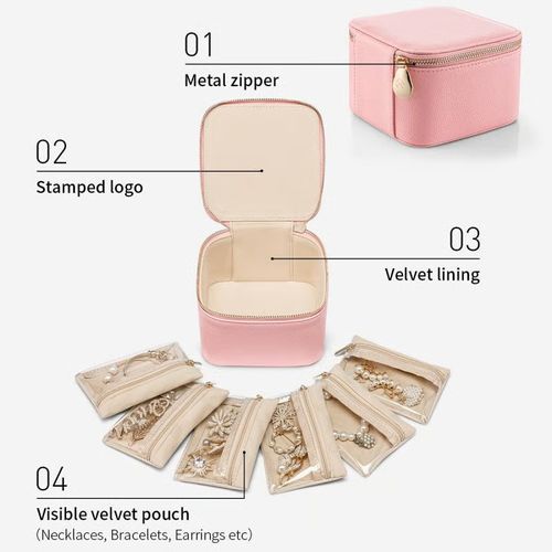 🎁 Portable Jewelry Box for Earrings Necklace Rings