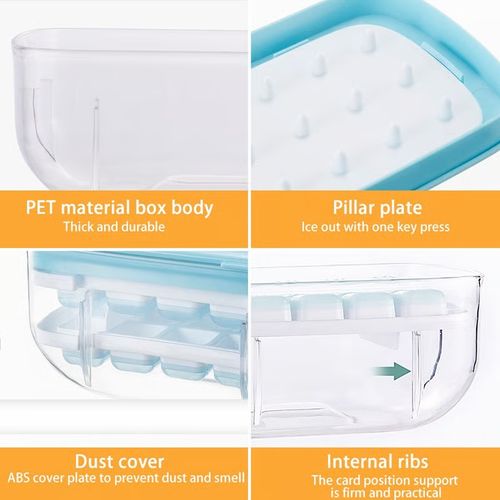 Press type Ice Cube Maker(Cover+Press the plate+Outer box+ ice shovel+Ice tray*1)