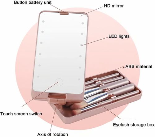 💖Travel Makeup Brush Set with LED light