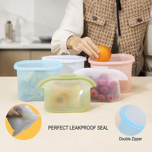 Reusable Silicone Food Storage Bags – 1000ml | Airtight, Leakproof & Multi-Purpose