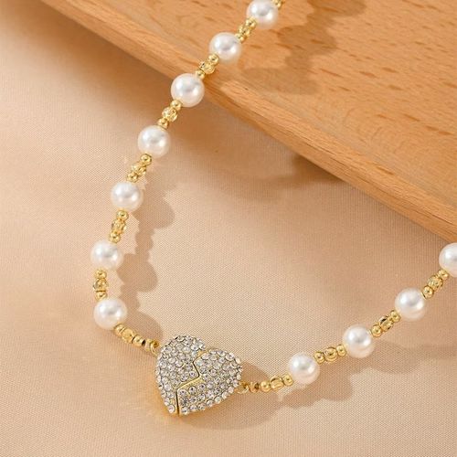 New Magnetic Pearl Heart Necklace