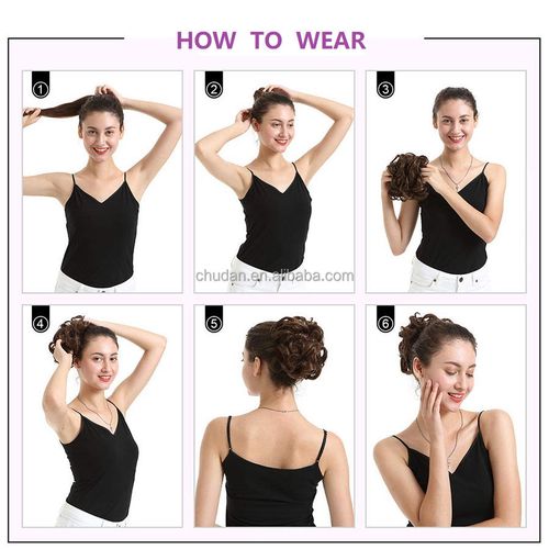 Women's elastic rubber band synthetic hair bun braided hair curls