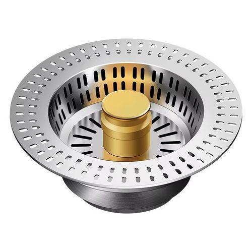 Household stainless steel kitchen sink drain pipe deodorizing and anti-blocking round drain hair catcher pop-up basin drain pipe