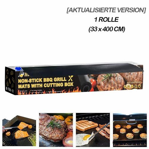 Hirundo non-stick BBQ grill mats with cutting box（Buy one get one free）