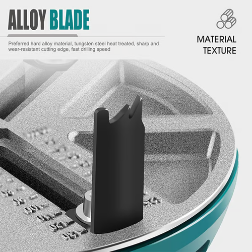 Adjustable punch saw tool for drilling