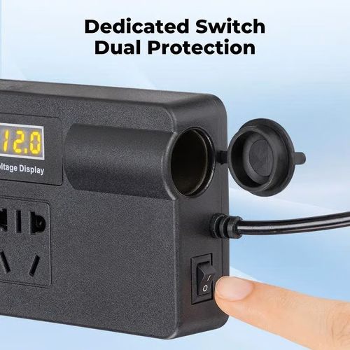 💥Car Truck Inverter 12V-24V to 220V with Smart Chip QC3.0 Fast Charging for Laptops Tablets & Phones USB Ports Included Wireless Carplay Adapter