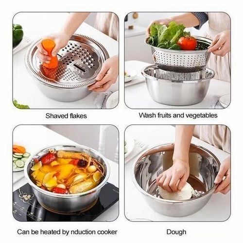 🎁Germany Multifunctional stainless steel basin（26 cm）