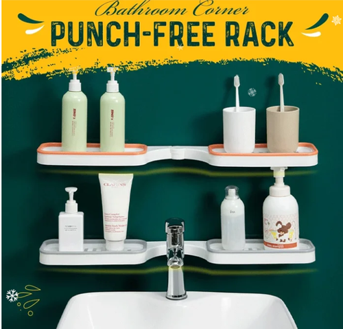 Bathroom Corner Punch-Free Rack