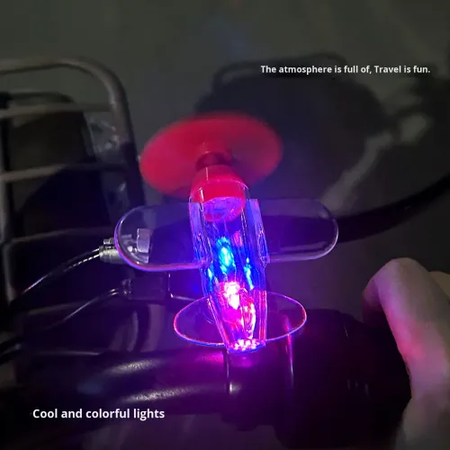 Wholesale small LED strong light electric car motorcycle car ornaments novelty gift - wind power generation inspiration
