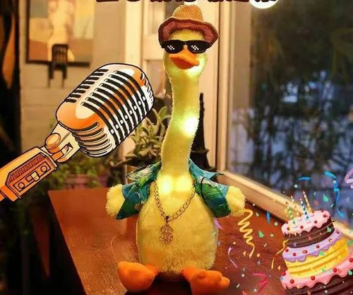 Factory direct sales of plush duck toys, custom-designed plush yellow duck toys for home use, dancing duck toys.