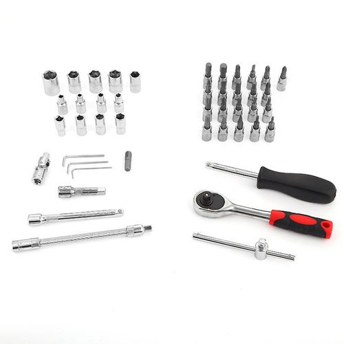 46pcs Multi-functional Auto Repair Wrench Set Universal Manual Tool Box Small Manual Tools Includes Socket Set