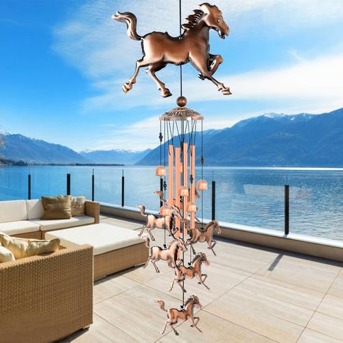 Pure hand-made Copper Horse wind chimes
