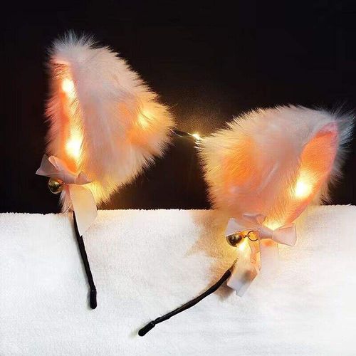 New fox and cat ear bow bell headband LED headpiece for Halloween and Christmas parties