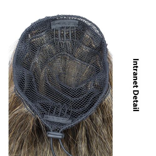 African knotted straight rope ponytail wig, synthetic extended black women's high temperature fiber clip-in ponytail