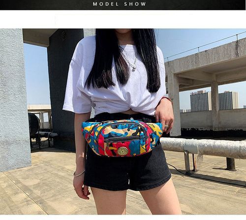 Unisex lightweight nylon waist bag, unisex crossbody bag, waterproof camouflage sports running travel waist bag